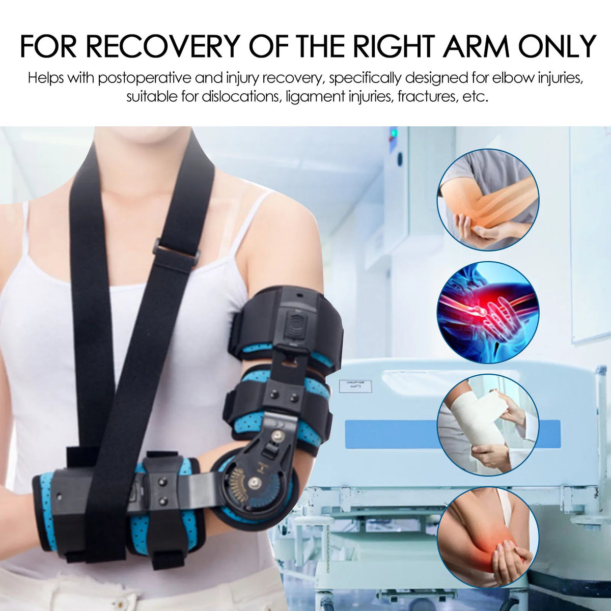 Adjustable Elbow Support Brace for Right Arm Recovery
