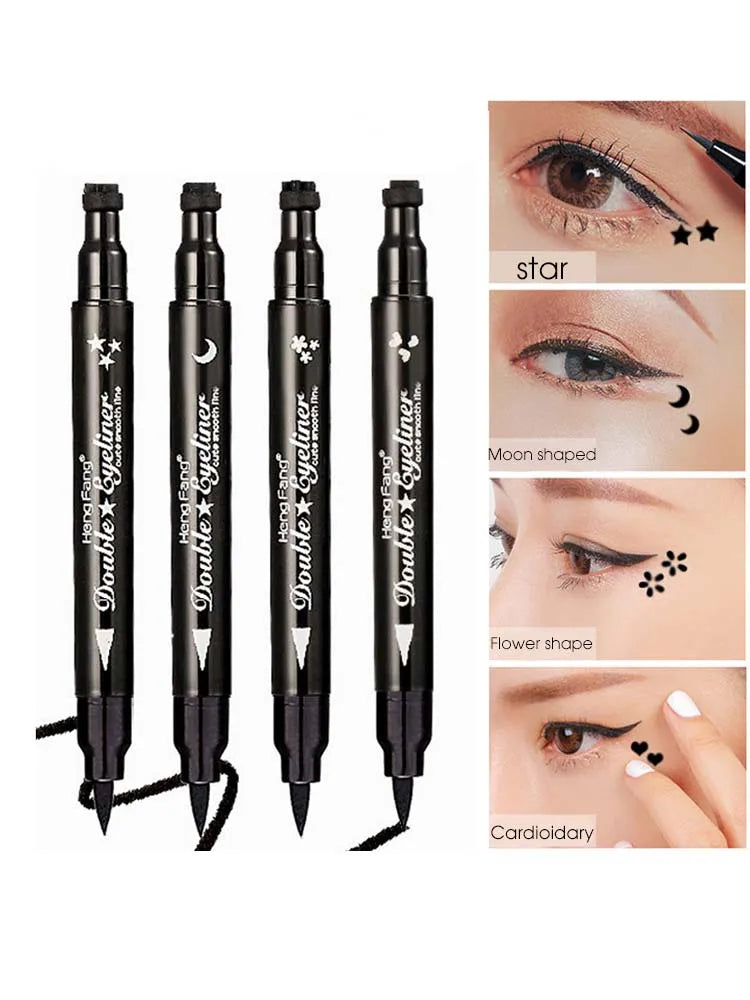 Double-Ended Waterproof Eyeliner with Decorative Stamp - 1