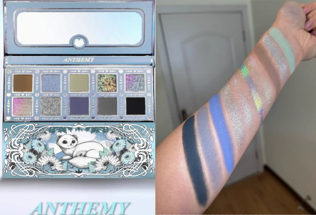 10-Color Waterproof Shimmer Eyeshadow Palette - 33