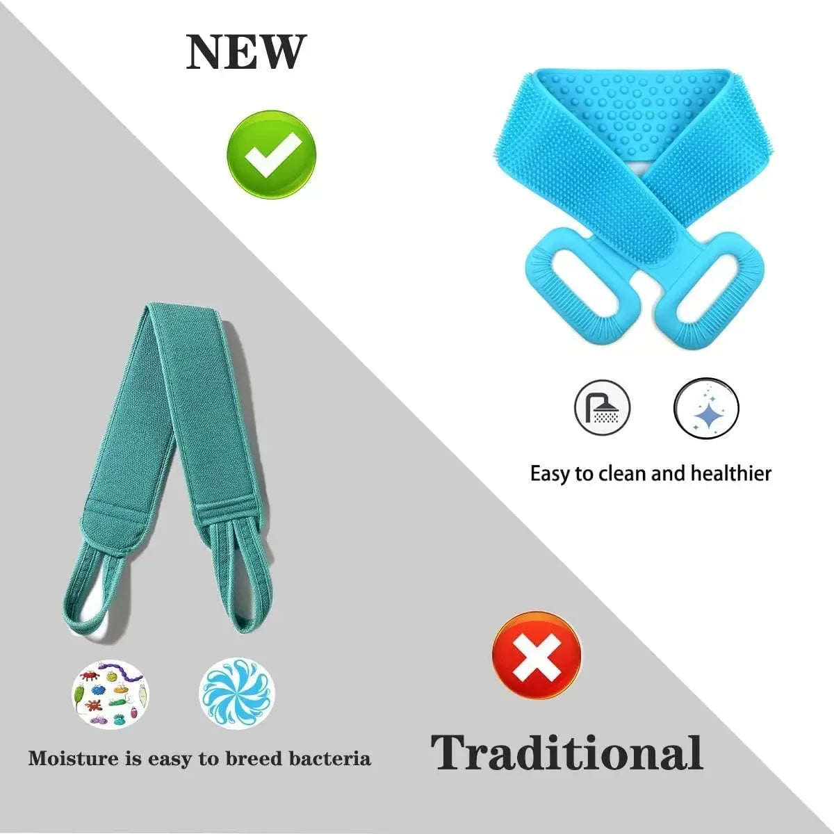 Dual-Sided Silicone Back Scrubber for Deep Exfoliation - 11