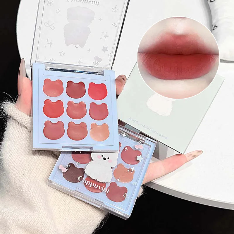 9-Color Matte Lip Mud Makeup Palette - 2
