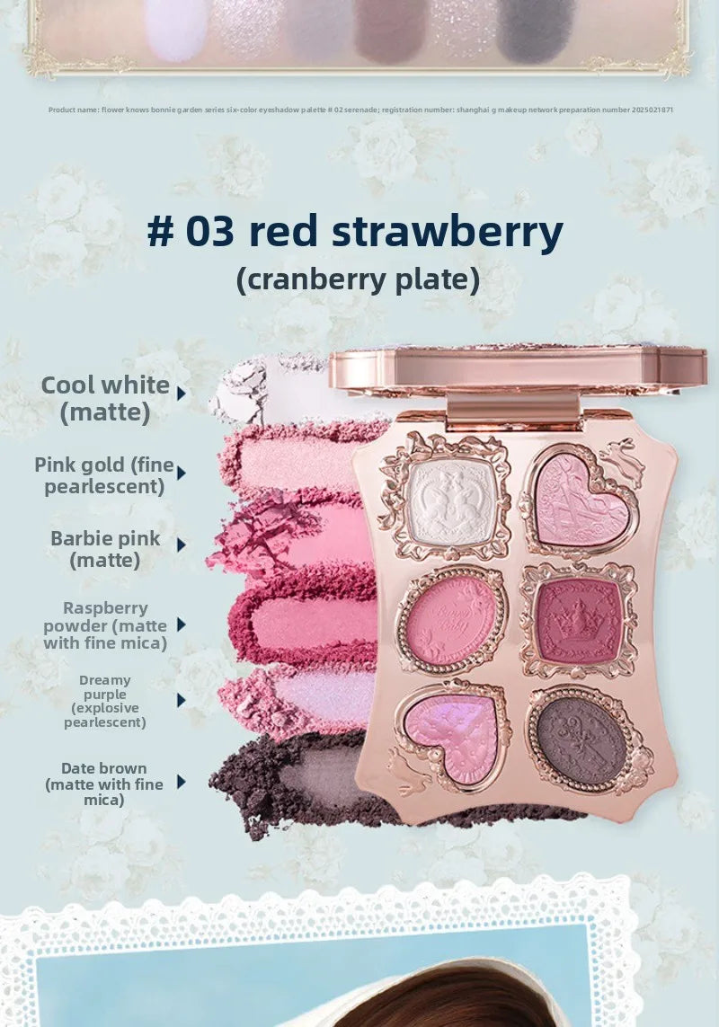 6-Color Matte and Shimmer Eyeshadow Palette - 18