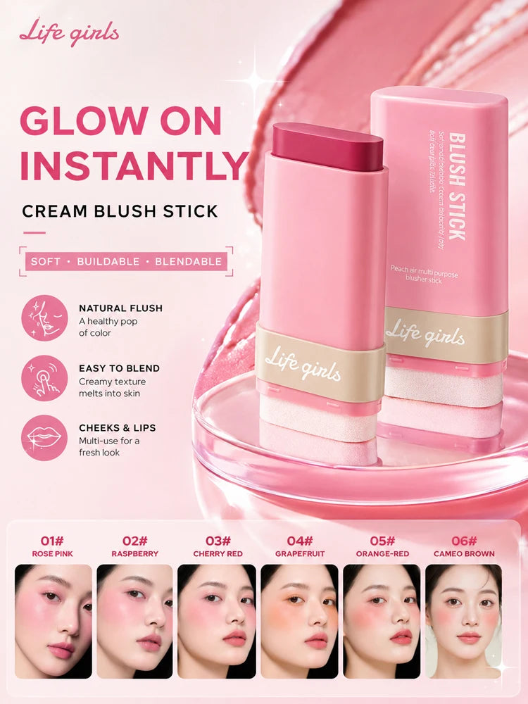 3-in-1 Cream Blush Stick for Cheeks, Lips, and Eyes - 7