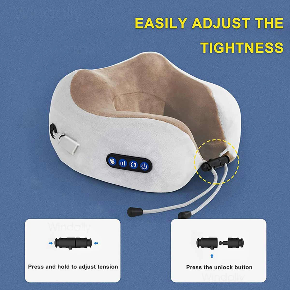 Portable Memory Foam Neck Massage Pillow - 12