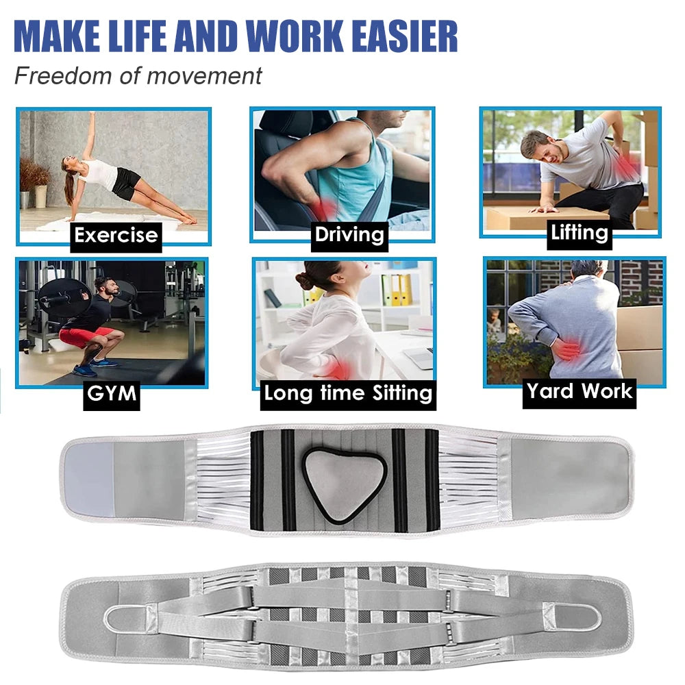 Adjustable Lumbar Support Brace for Lower Back Pain Relief - 11