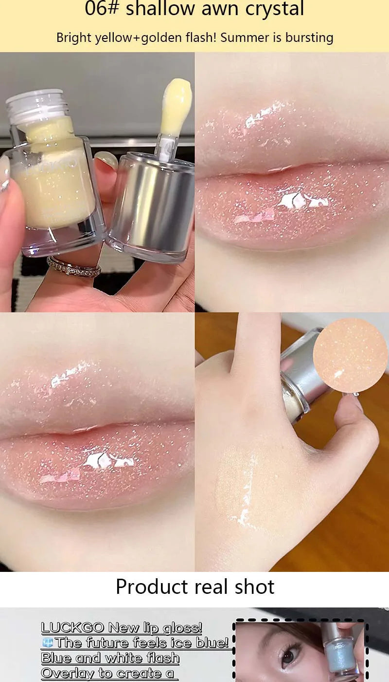 Hydrating Crystal Mirror Lip Gloss for Long-Lasting Shine - 15