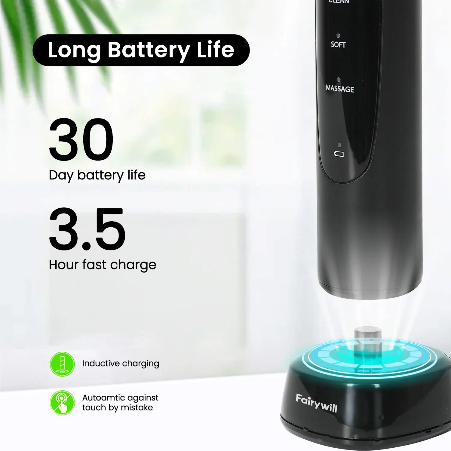 Rechargeable Electric Toothbrush with 4 Replacement Heads - 4