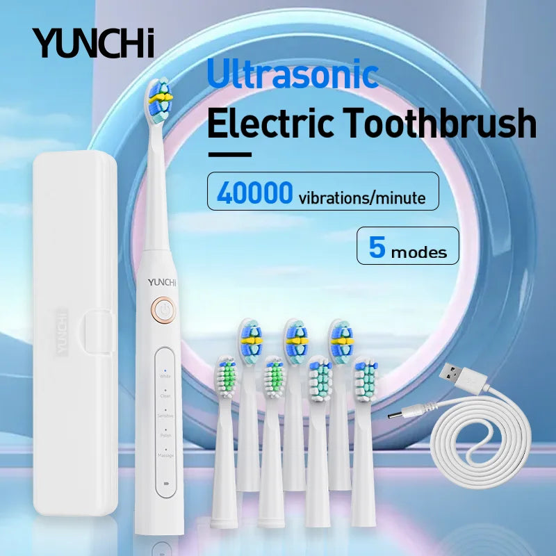 Rechargeable Sonic Electric Toothbrush with 8 Brush Heads - 1