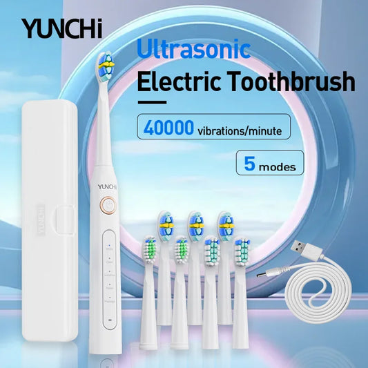 Rechargeable Sonic Electric Toothbrush with 8 Brush Heads