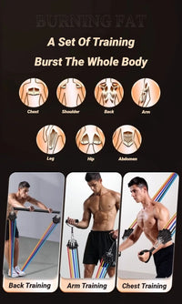 11-Piece Adjustable Resistance Band Set for Full Body Workout