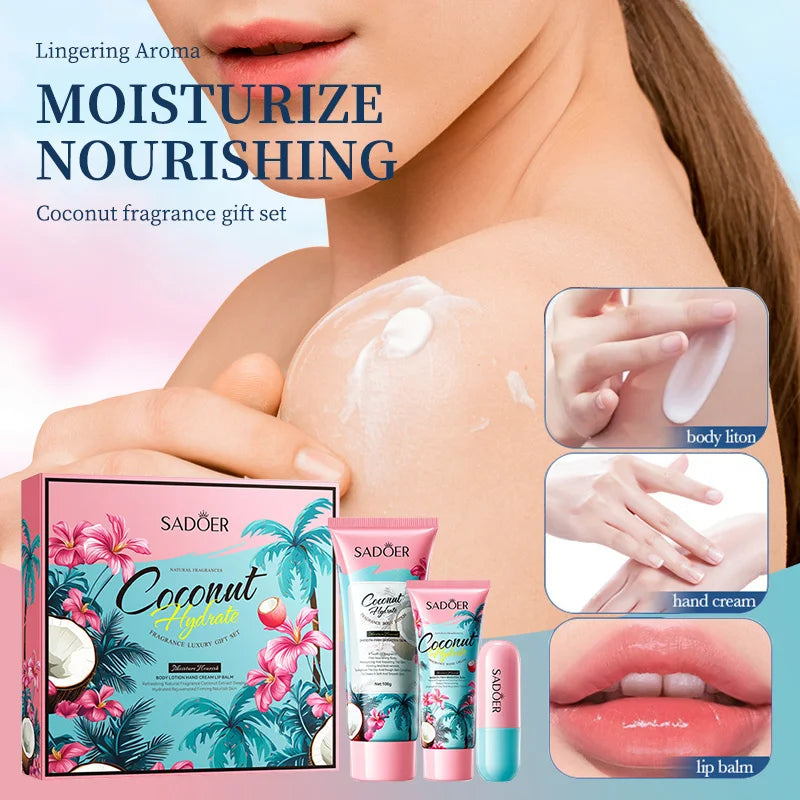 Coconut Fragrance Moisturizing Body Care Set - 3