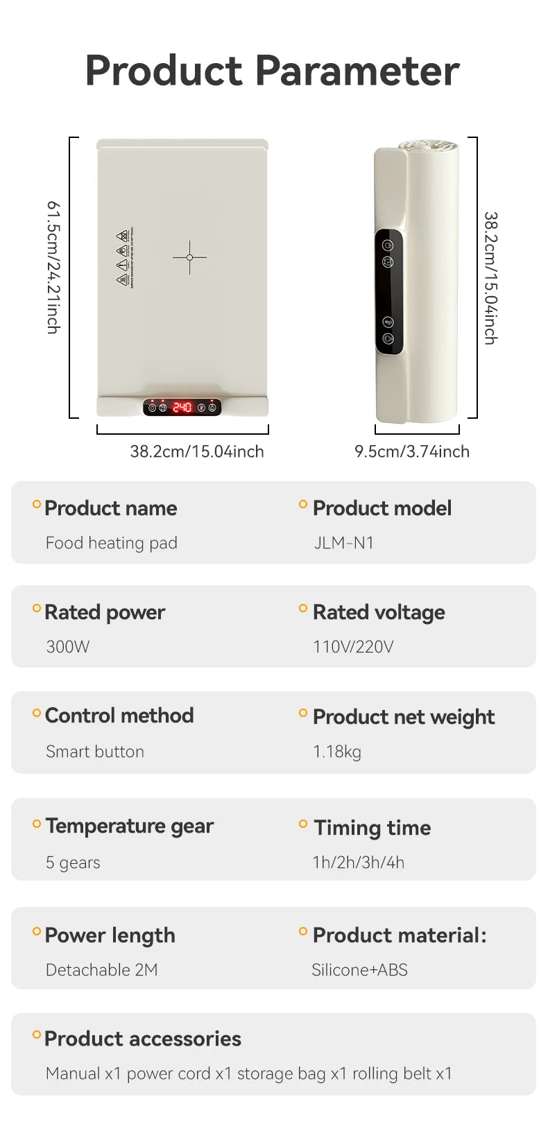 Foldable Electric Food Warming Mat for Parties and Buffets - 17