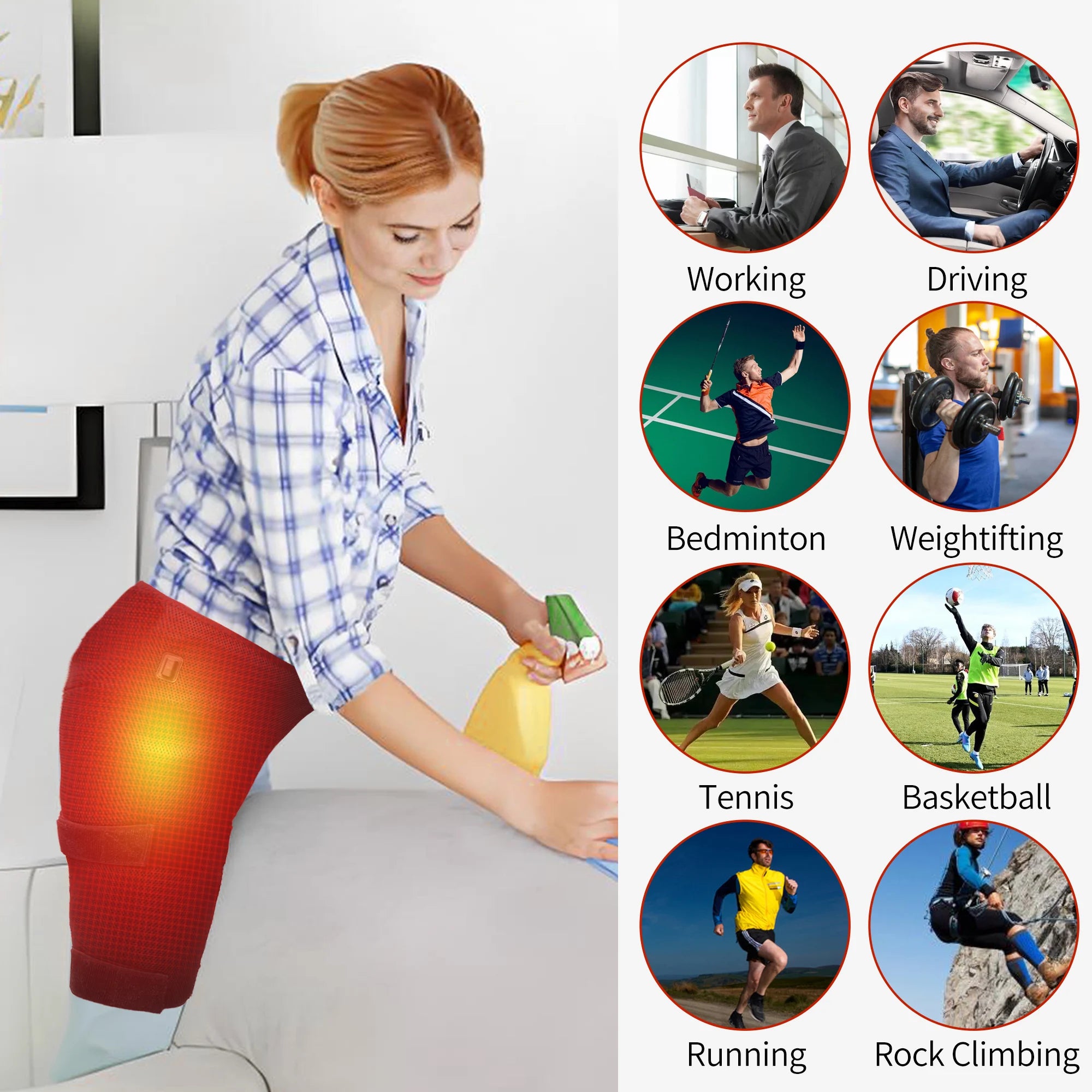 Heated Hip and Thigh Support Brace for Pain Relief - 13