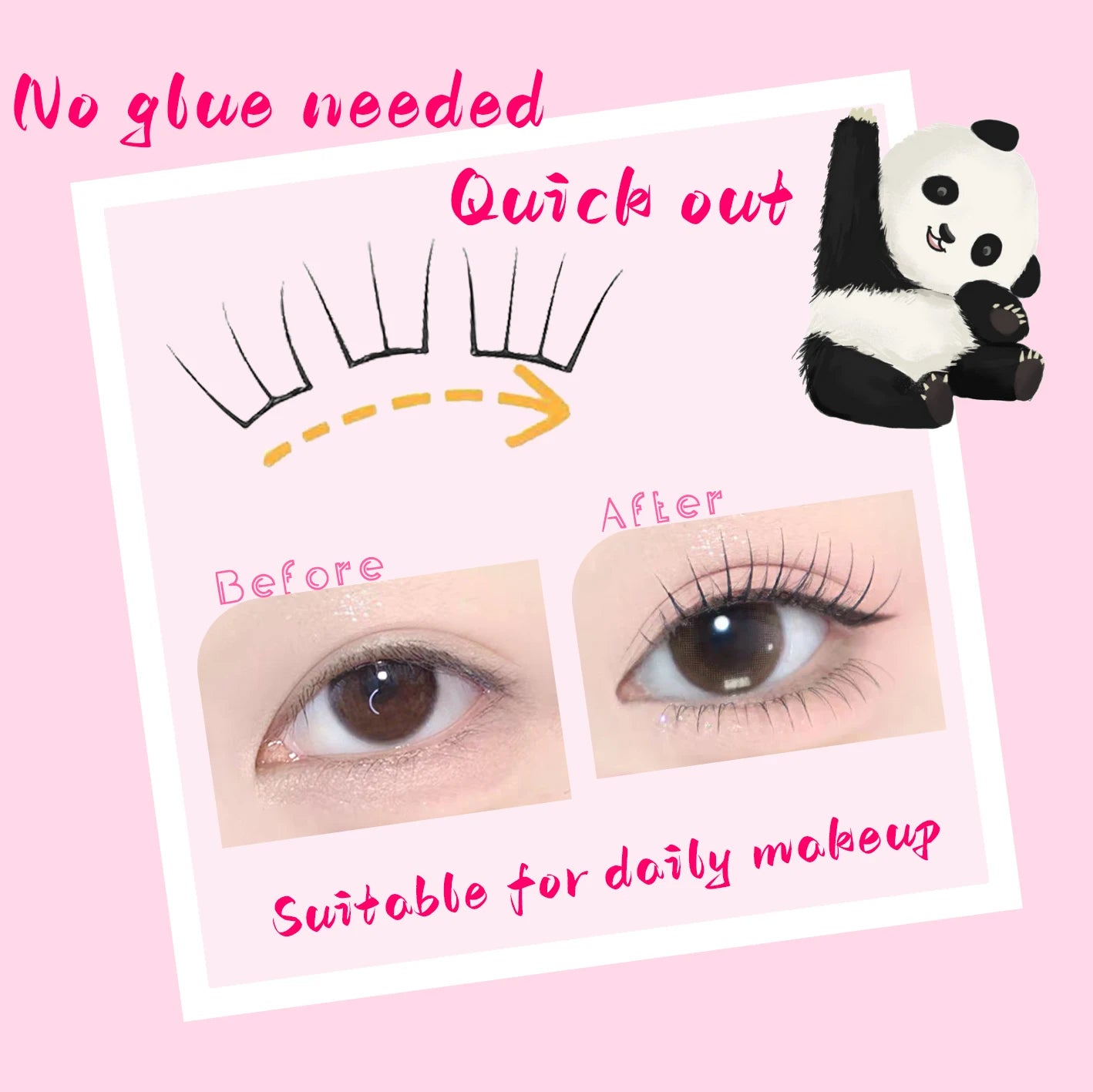 Self-Adhesive Korean Style Individual Cluster Eyelashes - 4