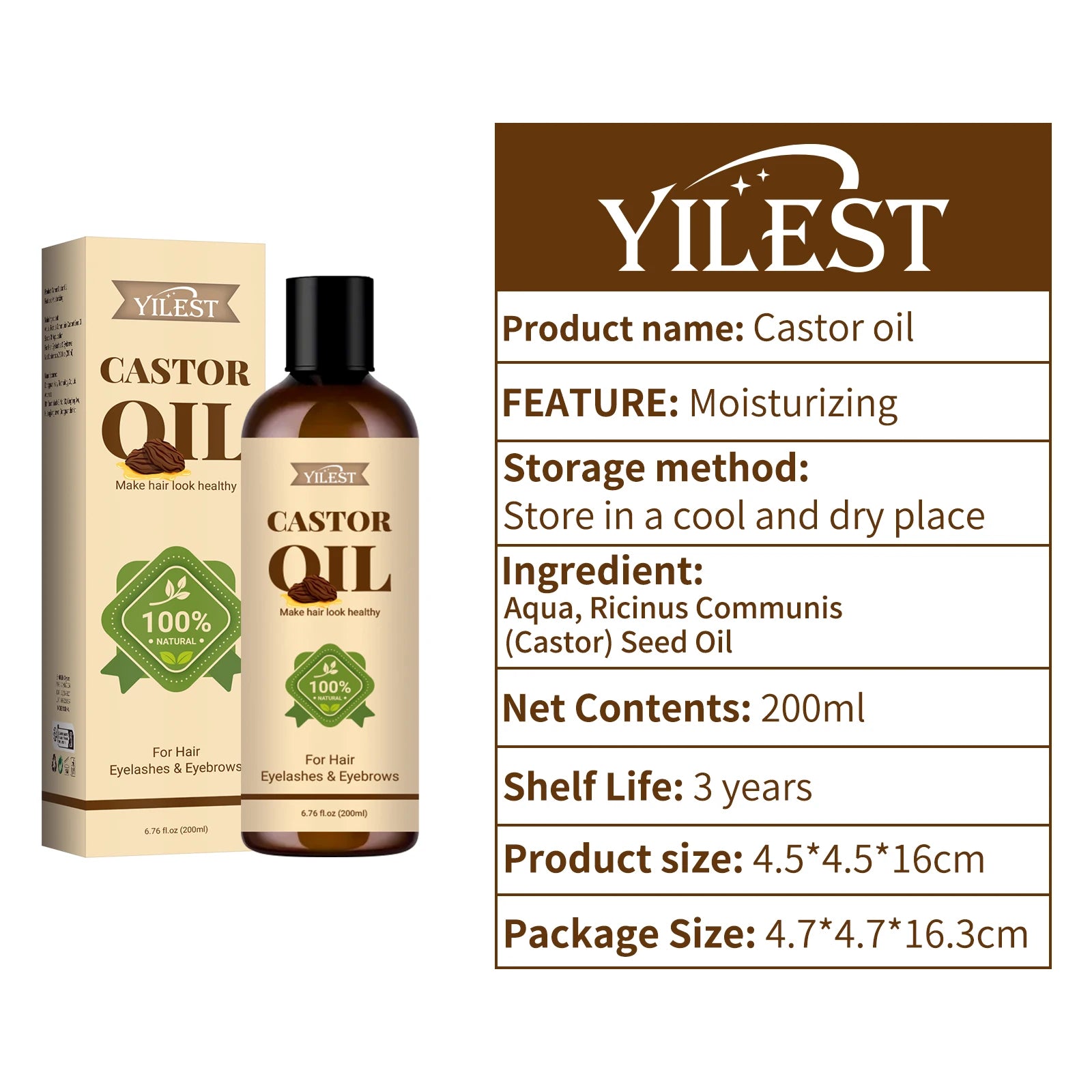 Pure Castor Oil for Hair Growth and Eyelash Conditioning - 8