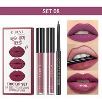 3-Piece Waterproof Matte Lipstick and Lip Liner Set