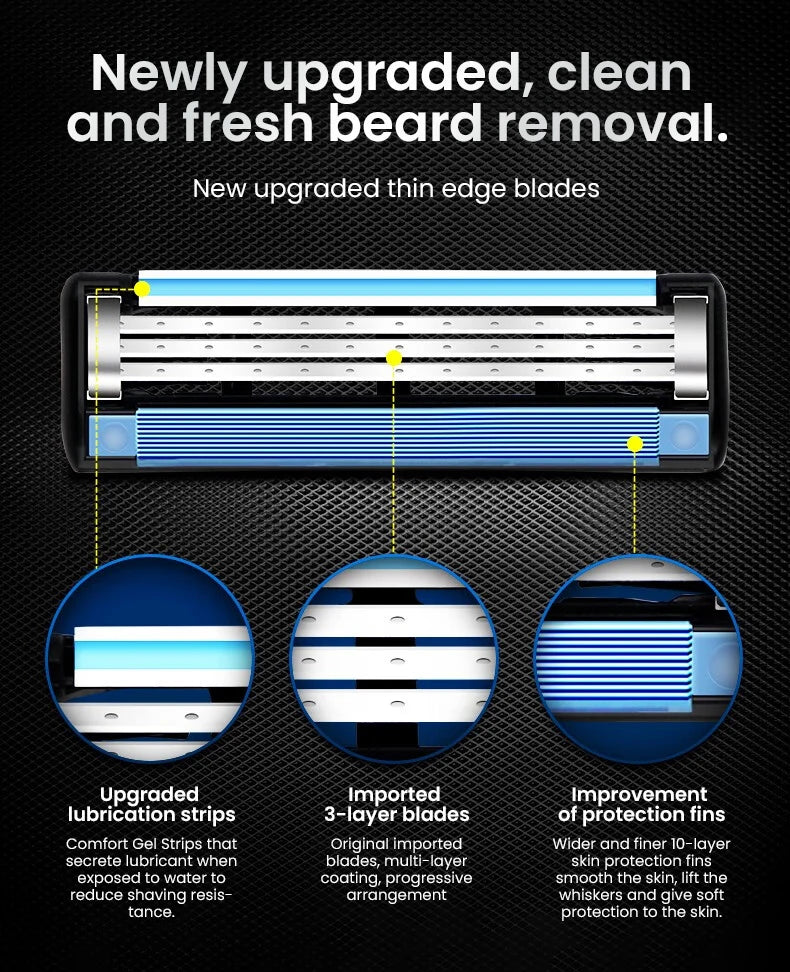3-Blade Manual Shaving Razor for Men - 4