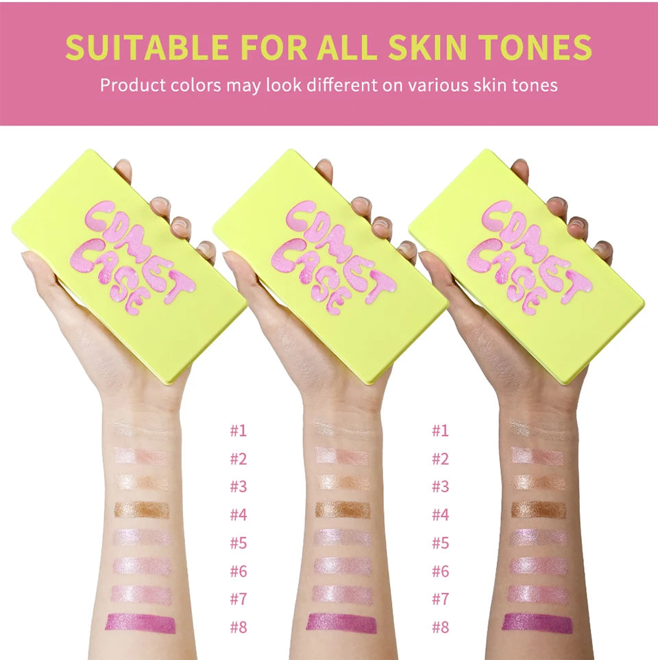 8-Color Cream Highlighter and Contour Palette for Radiant Makeup - 18