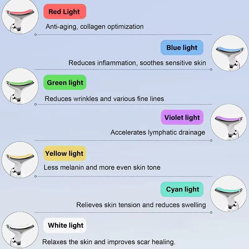 7-Color LED Neck and Face Lifting Massager - 9