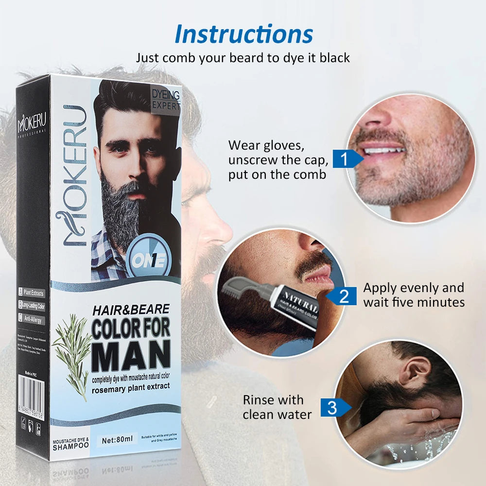 Permanent Beard and Hair Darkening Dye Cream - 16