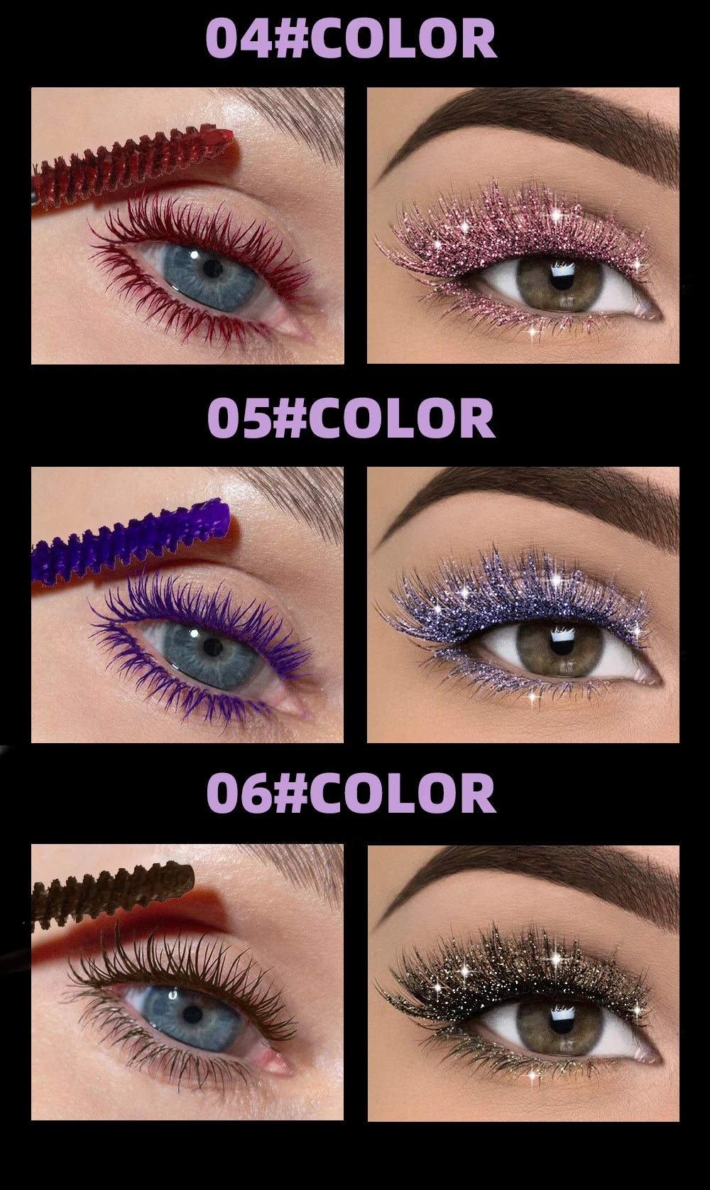 2-in-1 Glitter and Colored Waterproof Mascara - 15