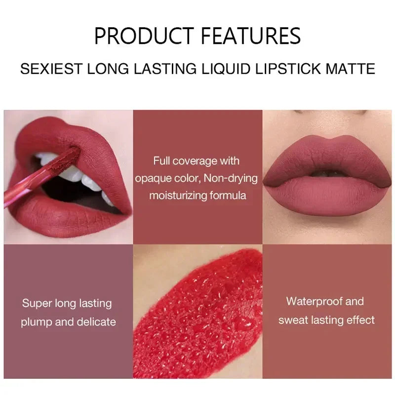 6-Piece Waterproof Matte Liquid Lipstick Set - 4
