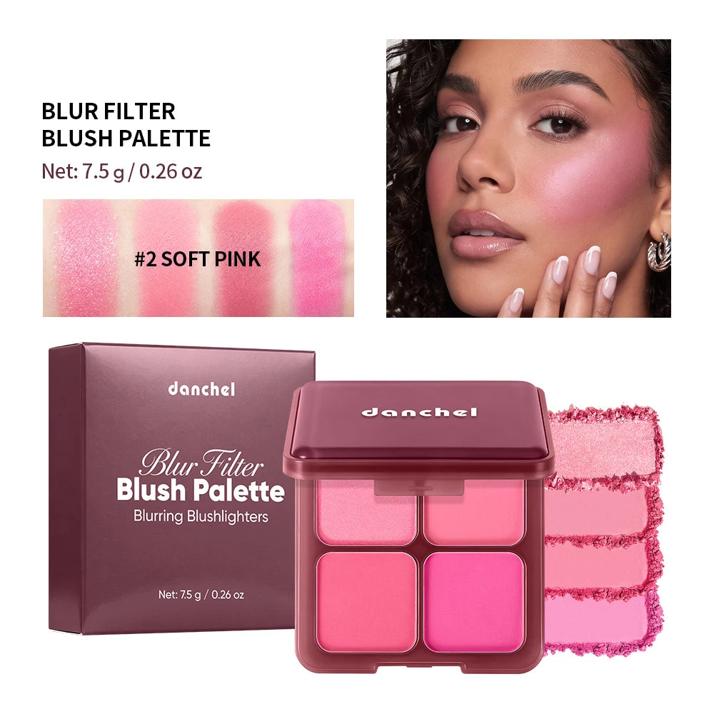 4-Color Soft-Focus Blurring Blush Palette - 21