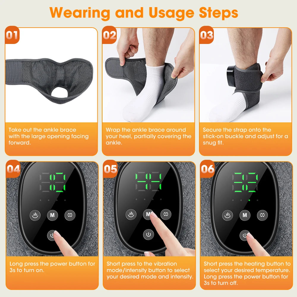 Heated Ankle Vibration Massager for Pain Relief - 15