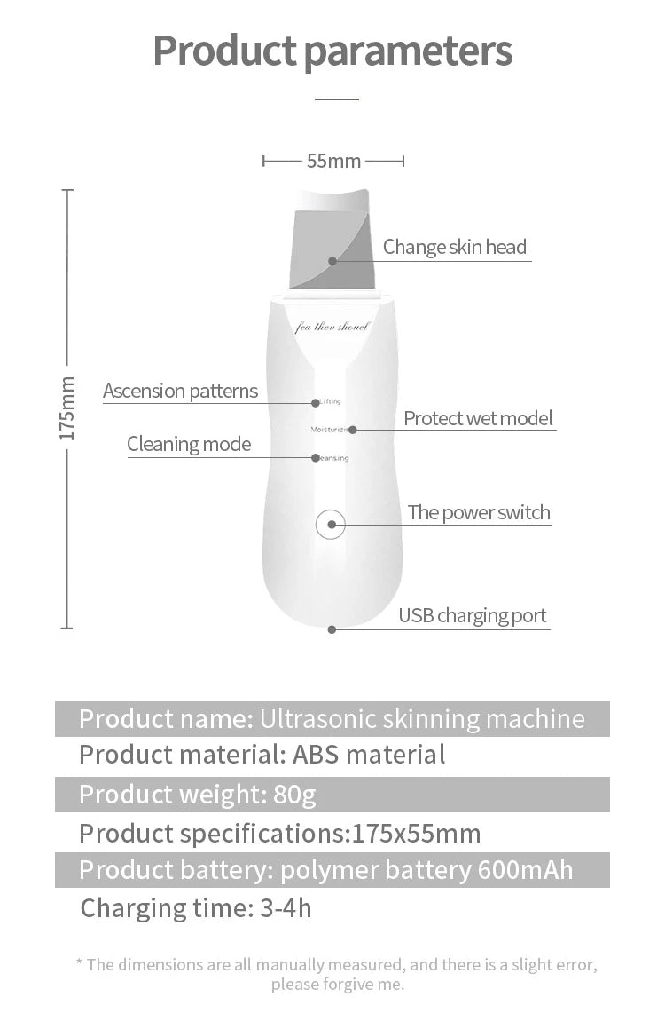 Ultrasonic Facial Skin Scrubber and Pore Cleaner - 19