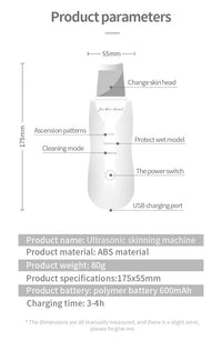 Ultrasonic Facial Skin Scrubber & Blackhead Remover