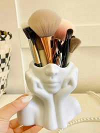 Artistic Face Makeup Brush Organizer and Desk Vase