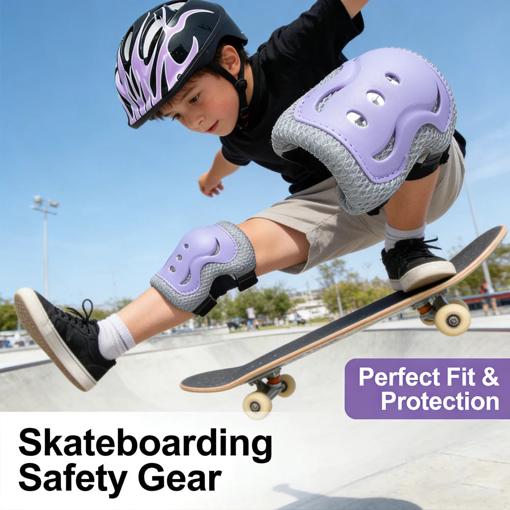 Kids Adjustable Protective Helmet and Safety Gear Set - 4