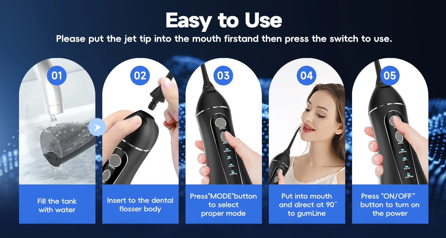 Portable Cordless Water Flosser for Deep Teeth & Gum Cleaning - 9