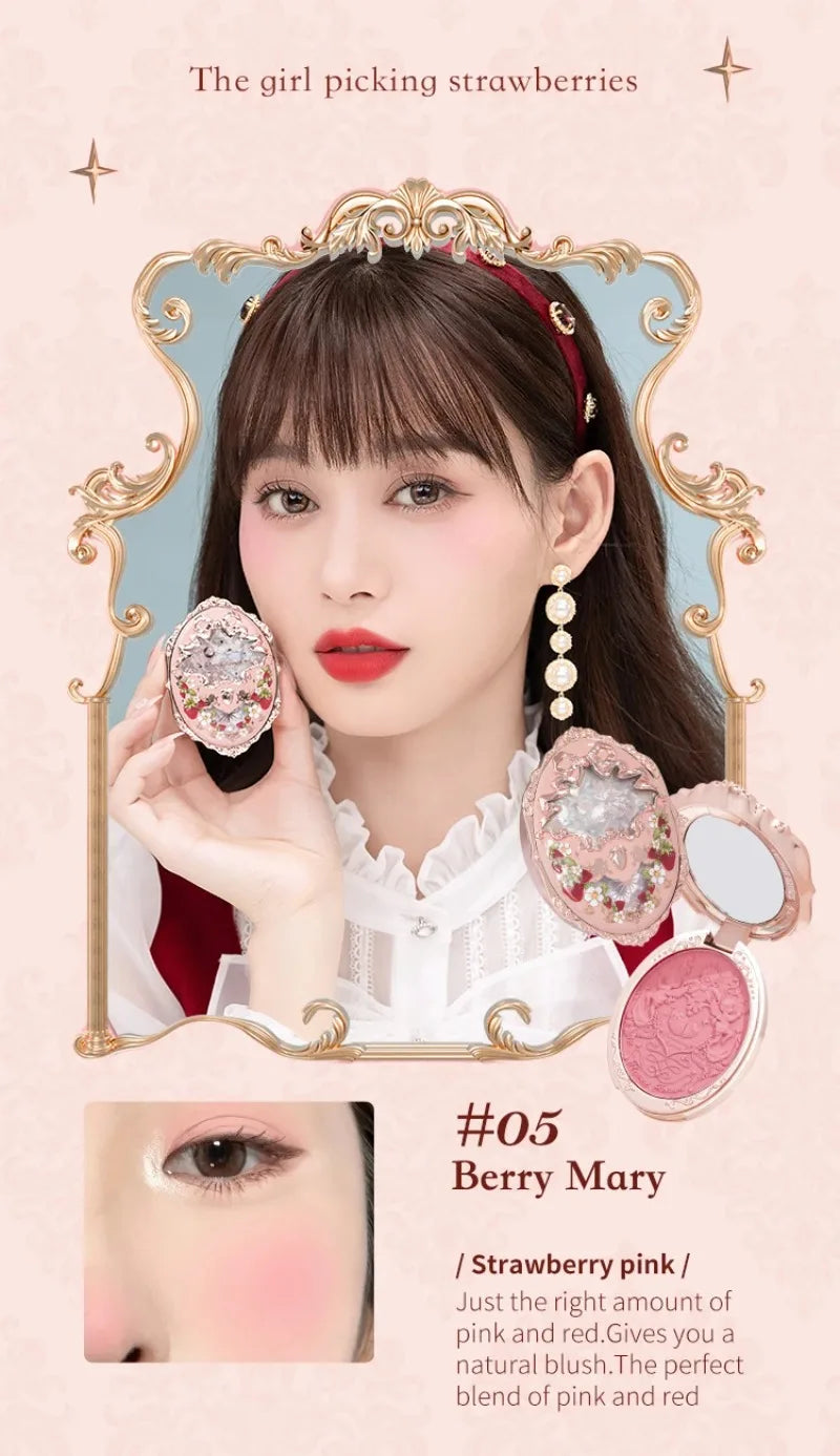 Embossed Strawberry Rococo Makeup Blush Powder - 18
