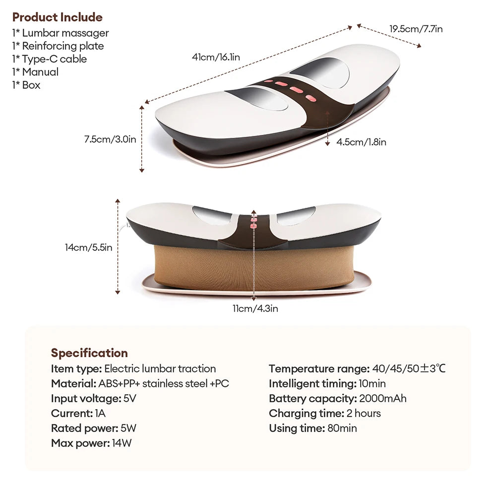 Electric Lumbar Traction Massager with Vibration and Heat - 13