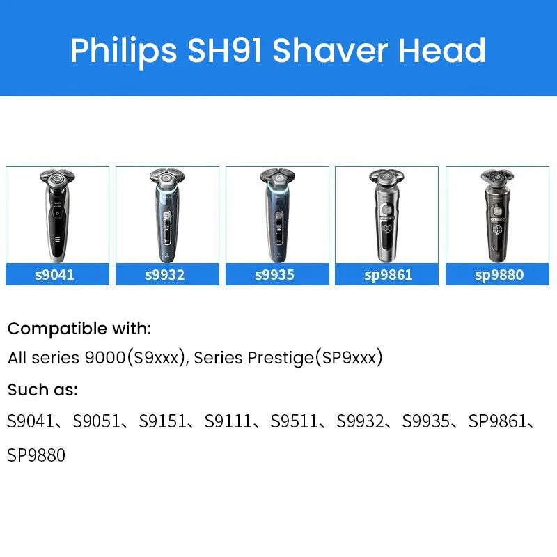Replacement Shaver Heads for Series 9000 and Prestige Shavers - 2