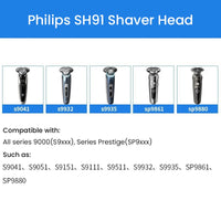 Replacement Shaver Heads for Series 9000 and Prestige Shavers