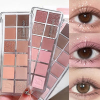 12-Color Eyeshadow Palette - Long-Lasting Shimmer and Matte Shades
