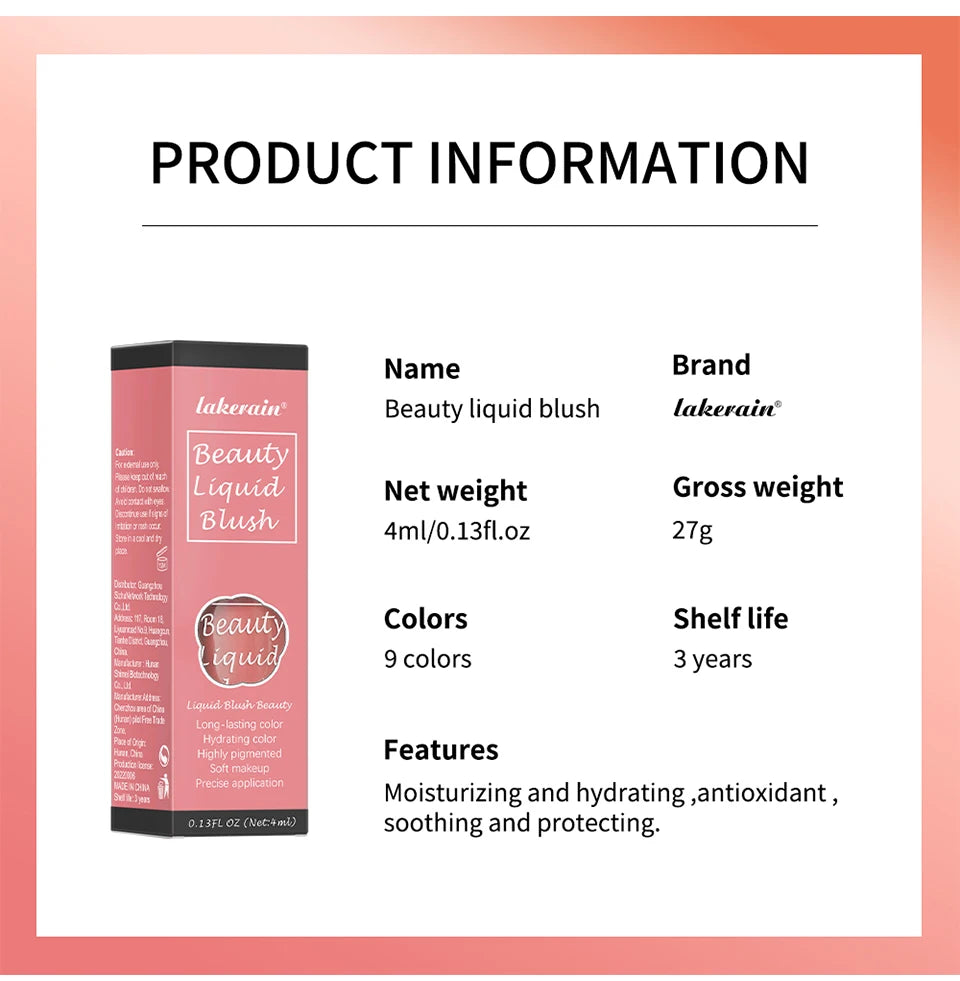 Long-Lasting Waterproof Liquid Cheek Blush - 17