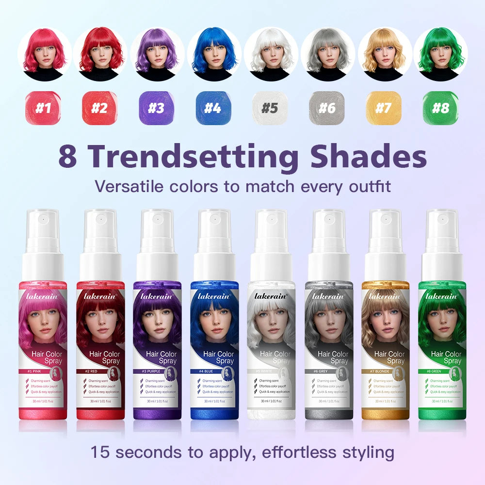 Instant Temporary Hair Color Spray for Parties and Styling - 8
