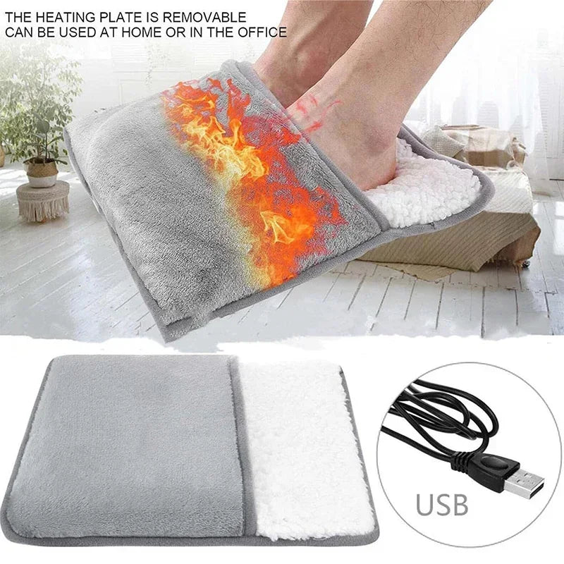 USB Heated Foot Warmer Plush Heating Pad - 8
