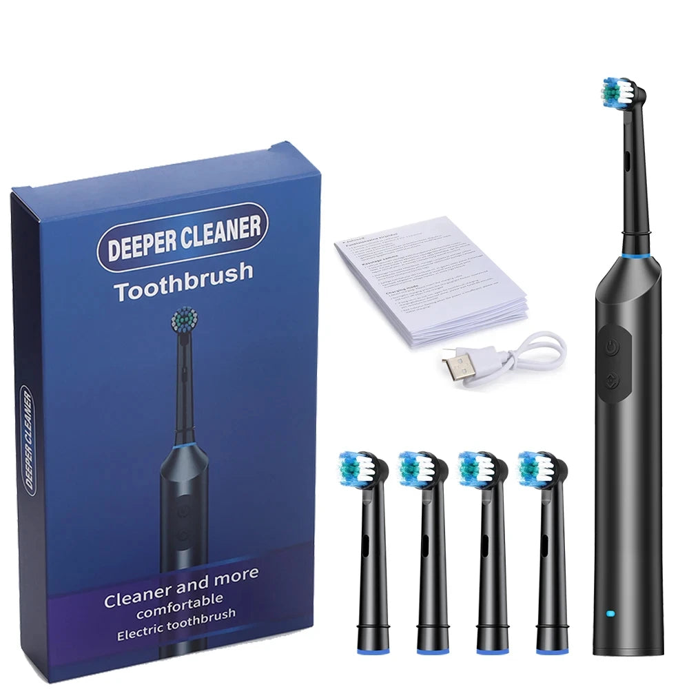 Rechargeable Rotary Electric Toothbrush with 4 Heads - 31
