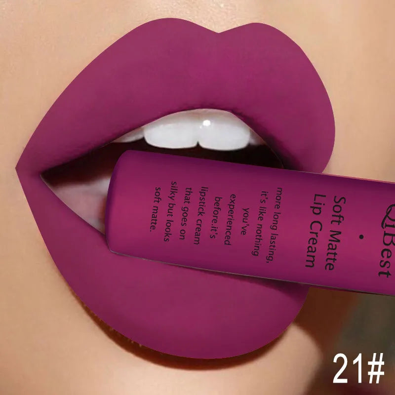 Long-Lasting Waterproof Velvet Matte Liquid Lipstick - 22