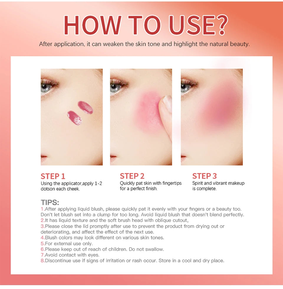Long-Lasting Waterproof Liquid Cheek Blush - 15