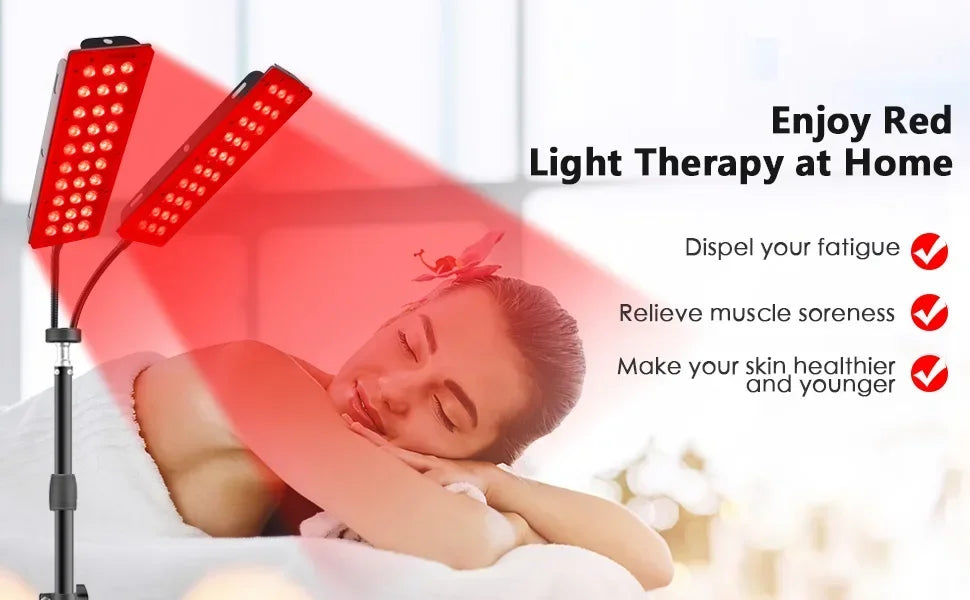 Dual Head Red Light Therapy Lamp for Pain Relief and Skin Care - 12