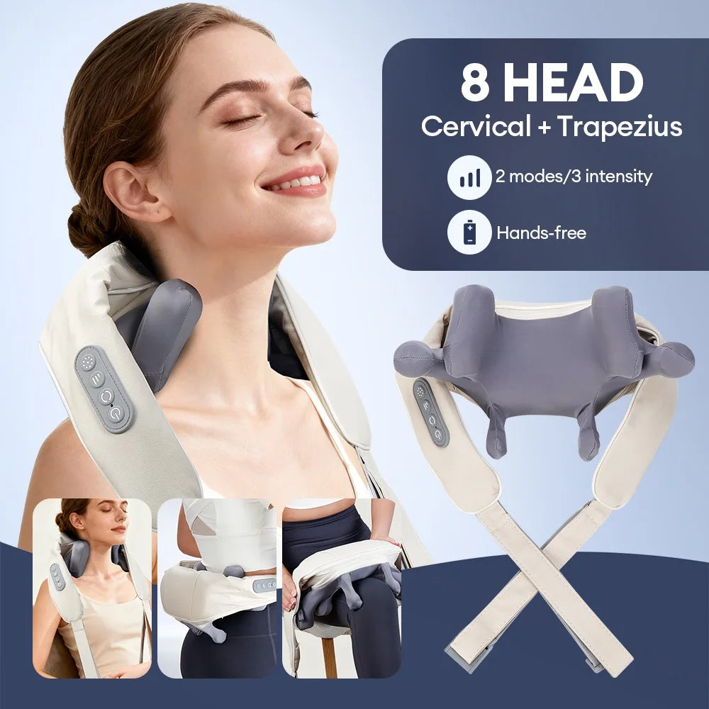 8-Head Deep Tissue Neck and Shoulder Massager - 7
