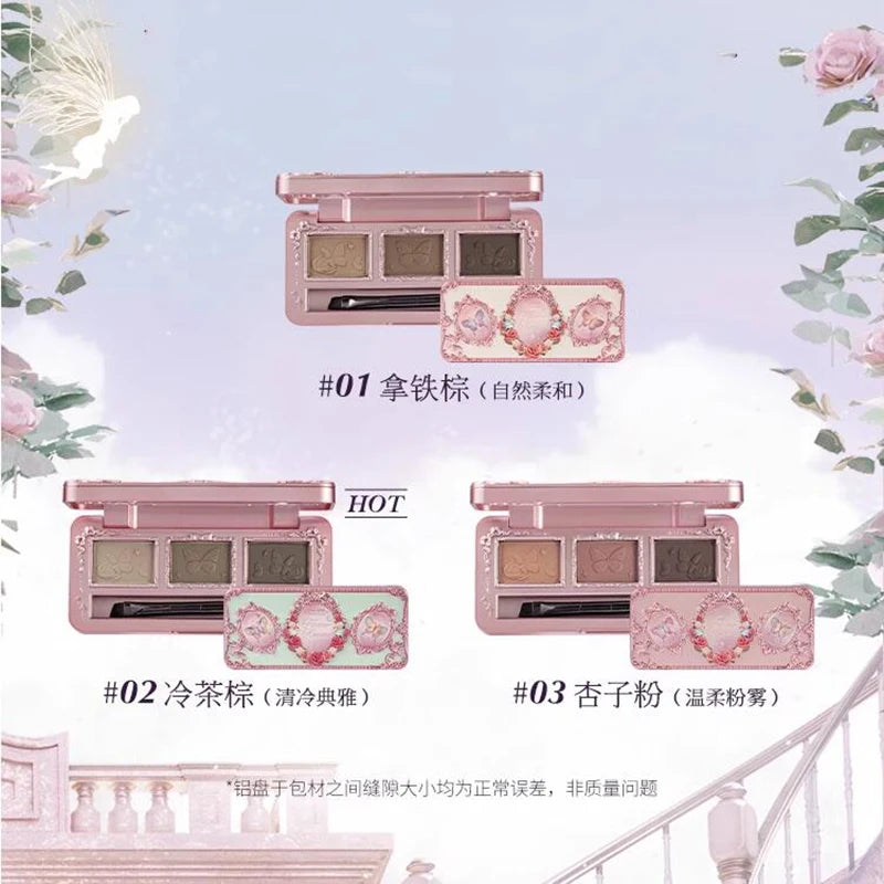 3-Color Waterproof Eyebrow Powder Palette - 4