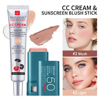 Color Correcting CC Cream and Sunscreen Blush Stick Duo