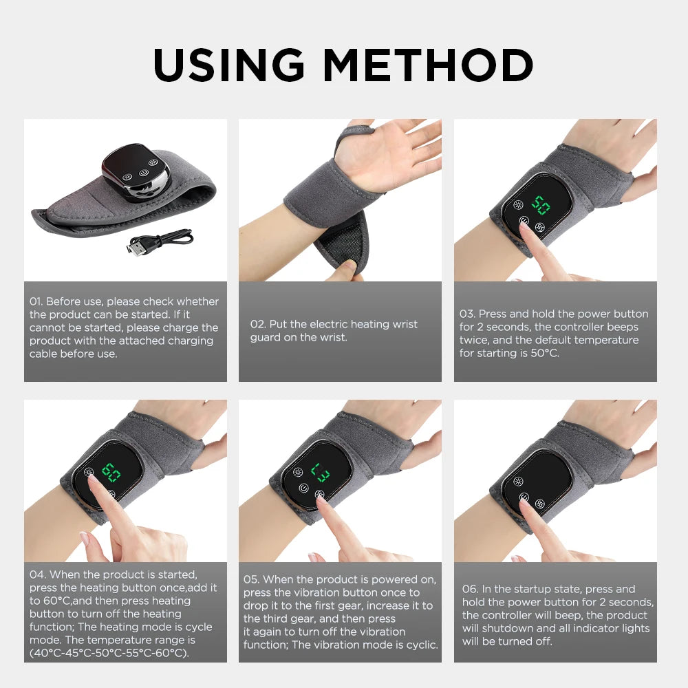 Heated Vibration Ankle Massager Brace for Pain Relief - 26