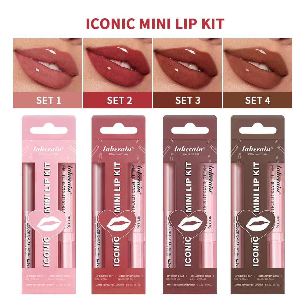 3-Piece Waterproof Matte Lip Makeup Set for Travel - 2